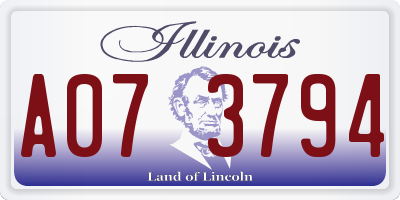 IL license plate A073794
