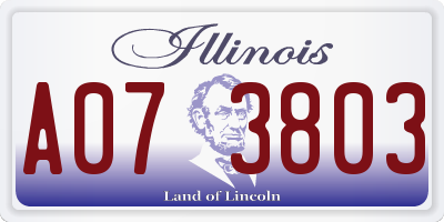 IL license plate A073803