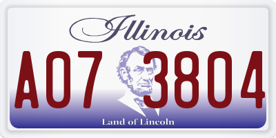 IL license plate A073804