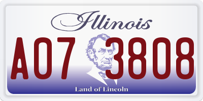 IL license plate A073808