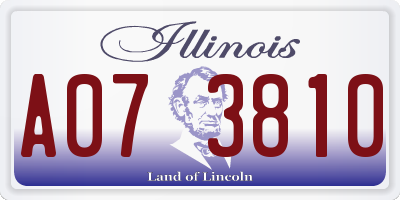 IL license plate A073810