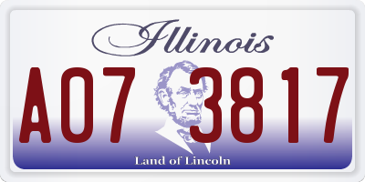 IL license plate A073817