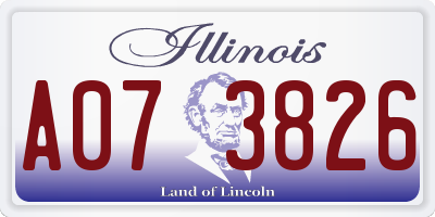 IL license plate A073826