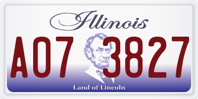 IL license plate A073827