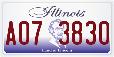 IL license plate A073830