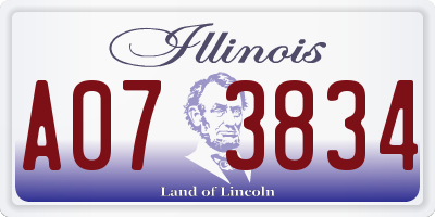 IL license plate A073834