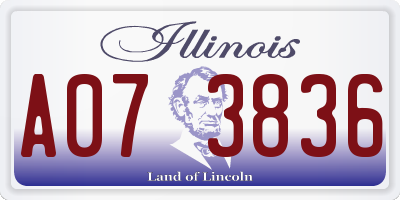 IL license plate A073836