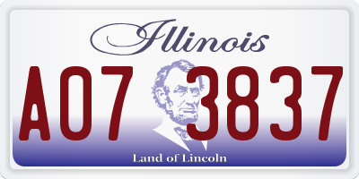 IL license plate A073837