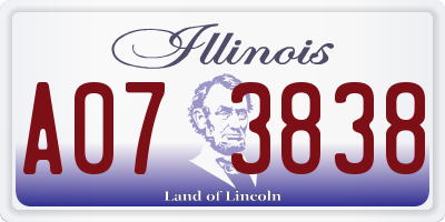 IL license plate A073838