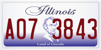 IL license plate A073843