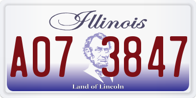 IL license plate A073847