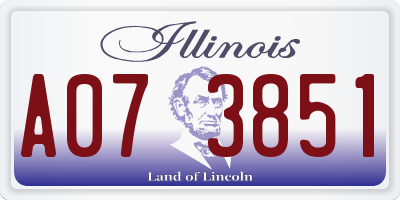 IL license plate A073851