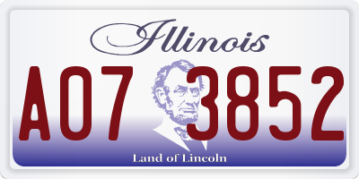 IL license plate A073852