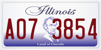 IL license plate A073854