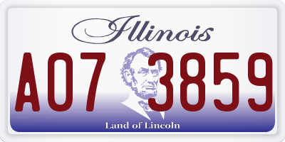 IL license plate A073859