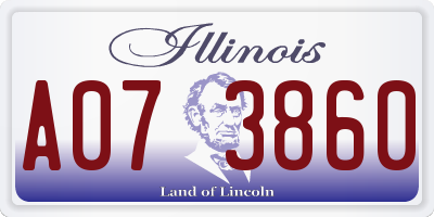 IL license plate A073860