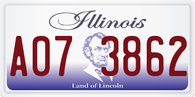 IL license plate A073862