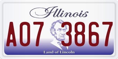 IL license plate A073867