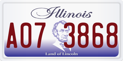 IL license plate A073868