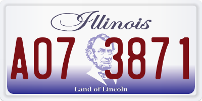 IL license plate A073871