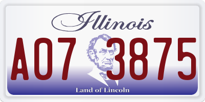 IL license plate A073875