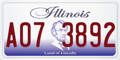 IL license plate A073892