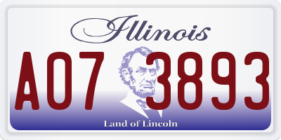 IL license plate A073893