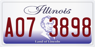 IL license plate A073898