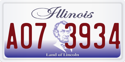 IL license plate A073934