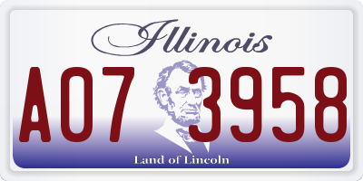 IL license plate A073958