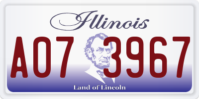 IL license plate A073967