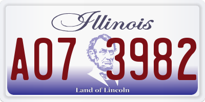 IL license plate A073982