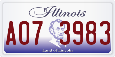 IL license plate A073983