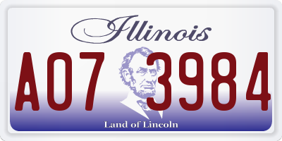 IL license plate A073984
