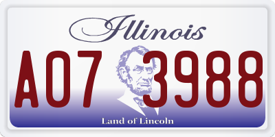 IL license plate A073988
