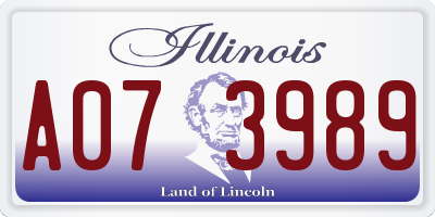IL license plate A073989