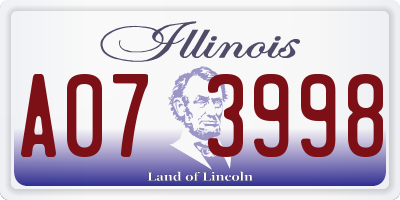 IL license plate A073998