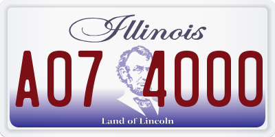 IL license plate A074000