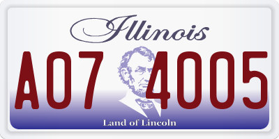 IL license plate A074005