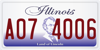 IL license plate A074006