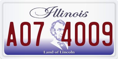 IL license plate A074009