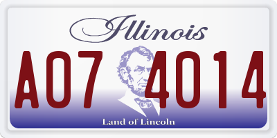 IL license plate A074014