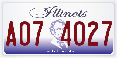IL license plate A074027