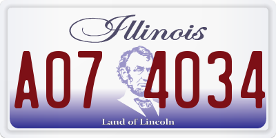 IL license plate A074034