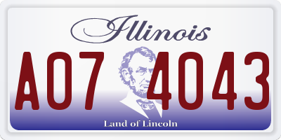 IL license plate A074043