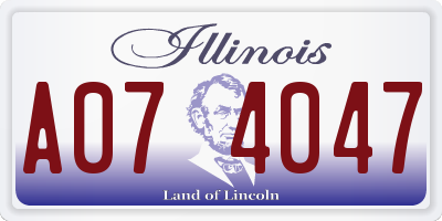 IL license plate A074047