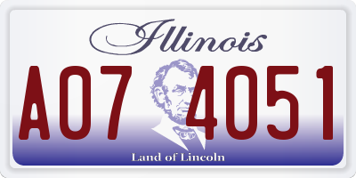 IL license plate A074051