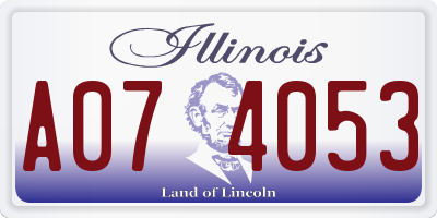 IL license plate A074053