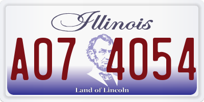 IL license plate A074054