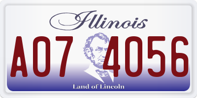 IL license plate A074056